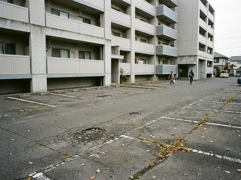 施工前のアスファルト